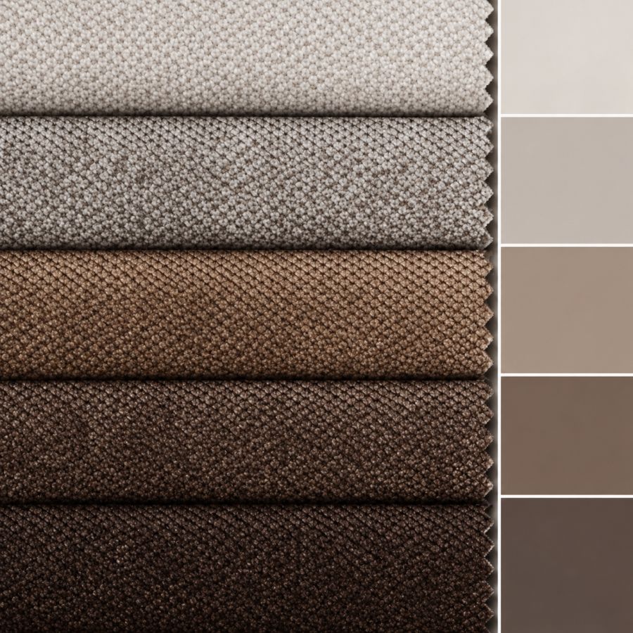 Stacked upholstery fabric swatches