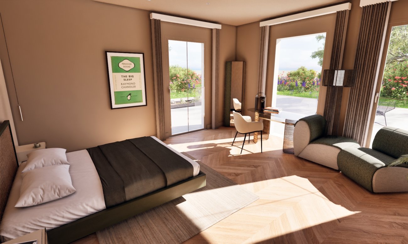 The furnished room, ready to walk through