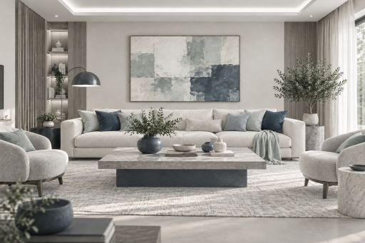 Cold coastal palette living room