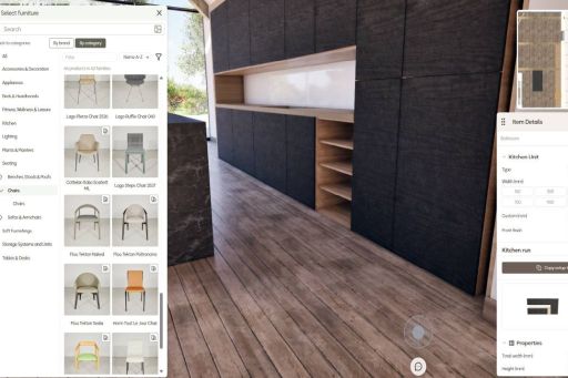 A construction section of a kitchen